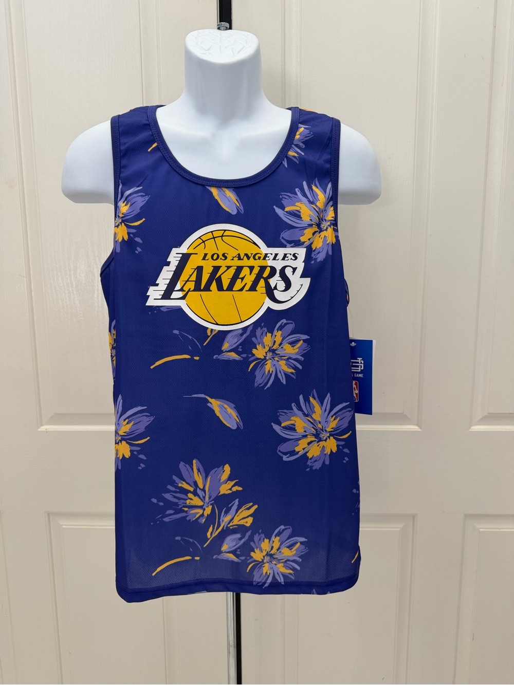 Los Angeles Lakers Purple Floral Tank Top Sz M